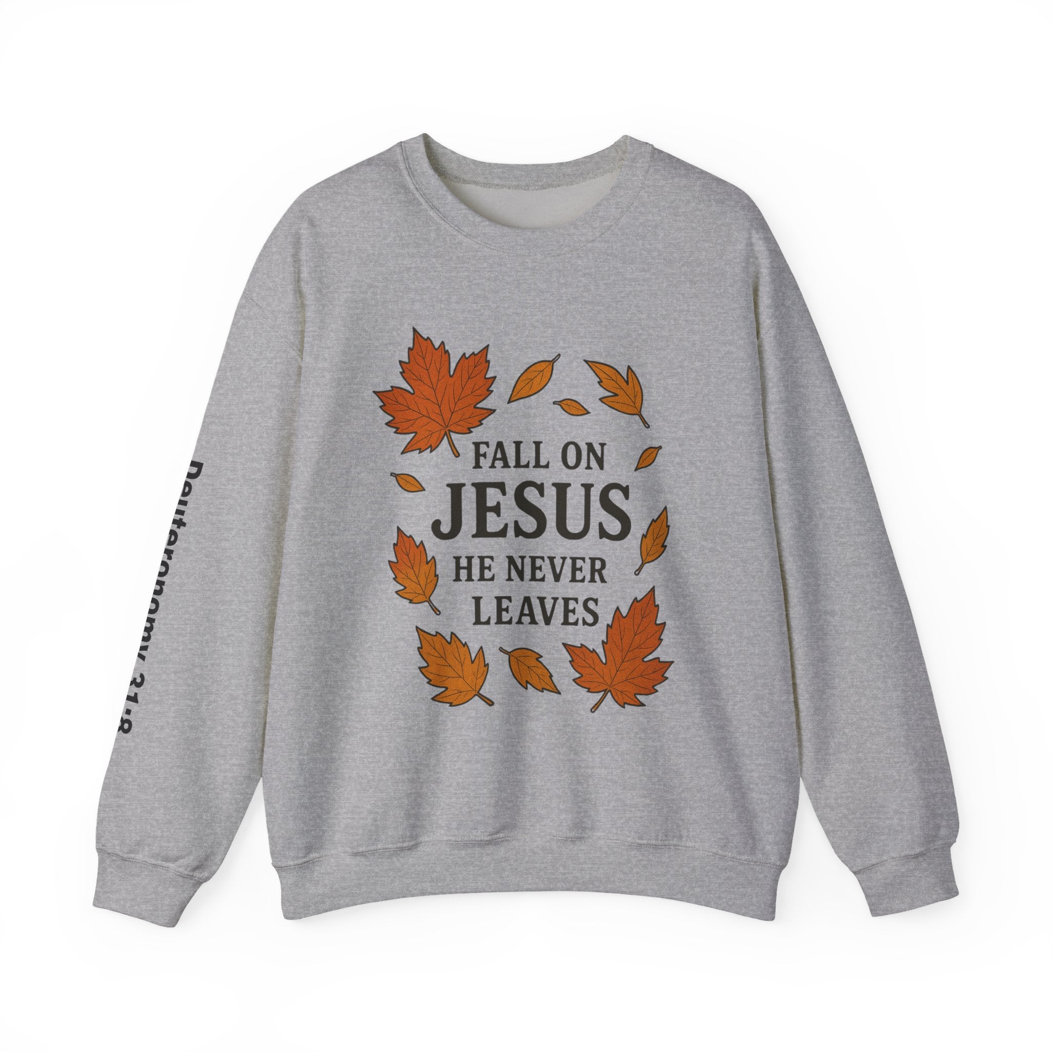 Fall on Jesus Sweatshirt, Unisex Crewneck, Inspirational Apparel, Christian Gift, Autumn Fashion, Cozy Layering