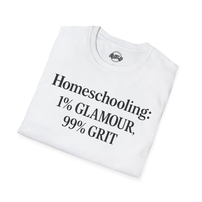 Homeschooling Grit T-Shirt - Unisex Softstyle Tee, Funny Parenting Gift, Education Shirt, Back-to-School, Family Life Apparel