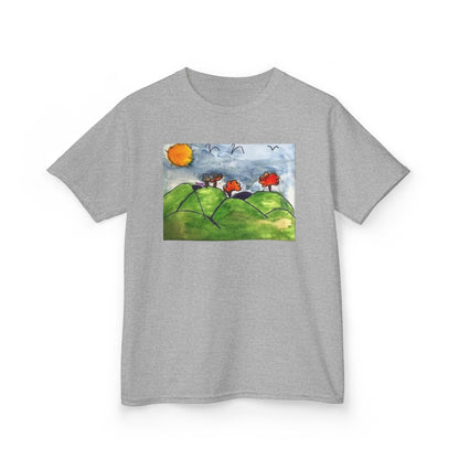Children's Nature Art Tee - Colorful Landscape Design for Kids