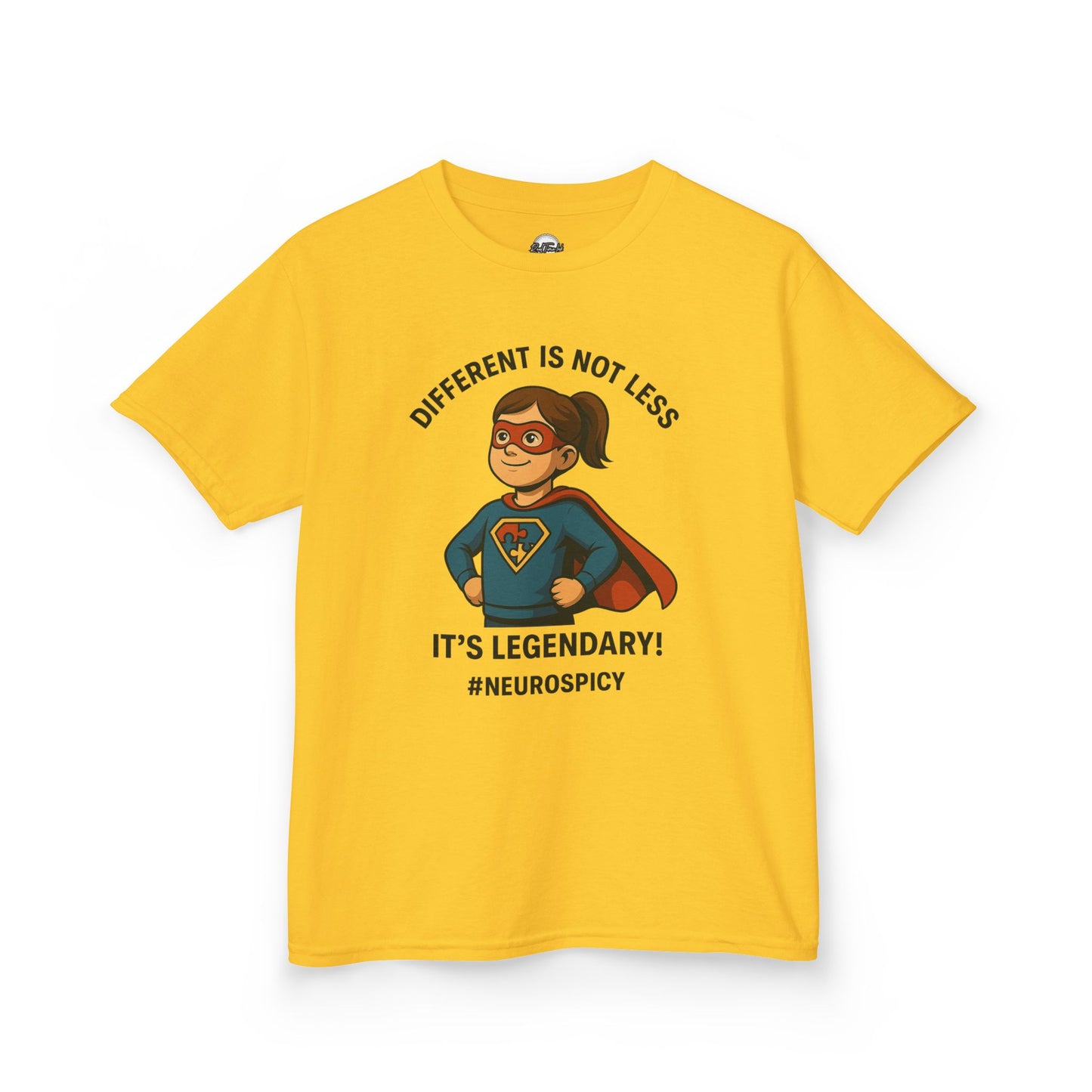 Kids Autism Superhero Tee - 'Different is Not Less, It's Legendary!'