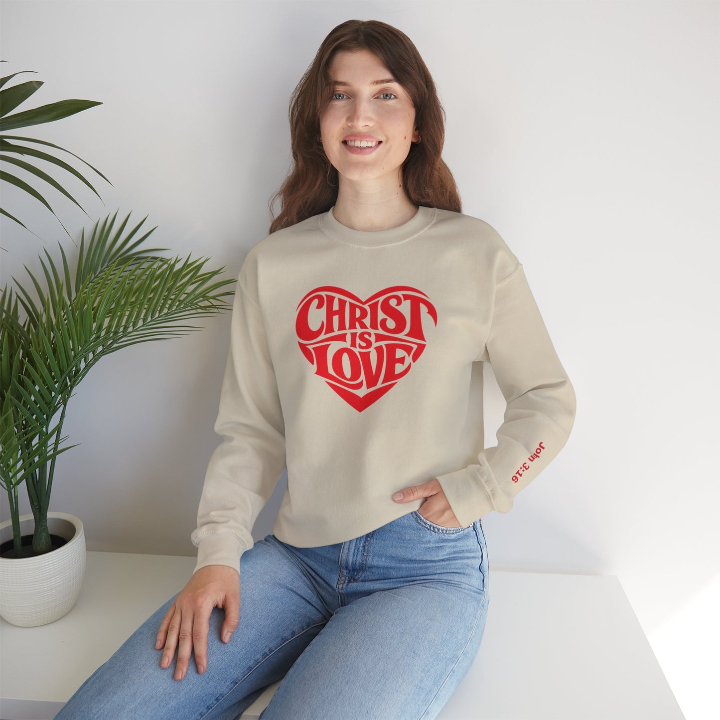Christ Is Love Heart crewneck | Christian faith sweatshirt