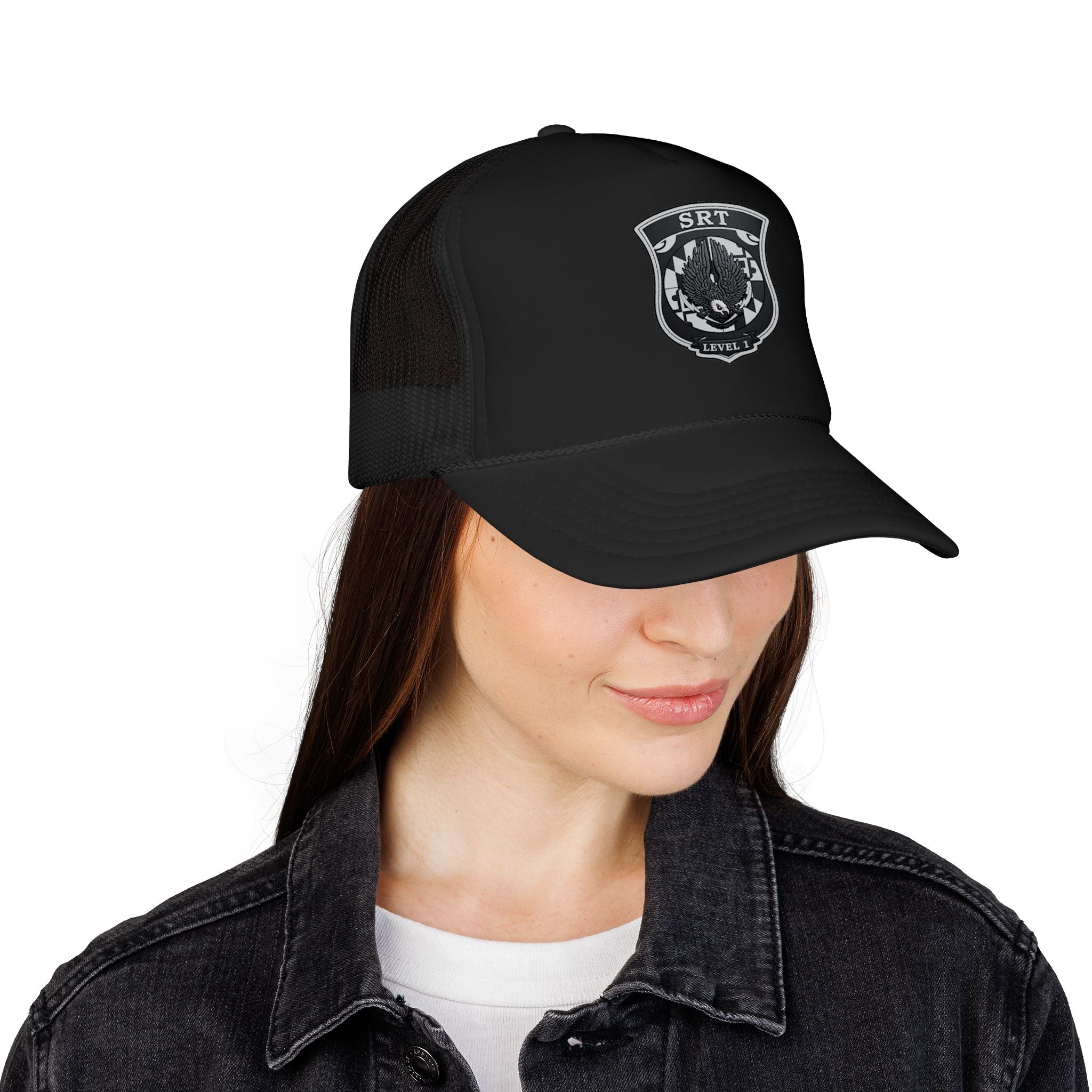 SRT Tactical Patch Trucker Hat — Military Style Foam Mesh Cap