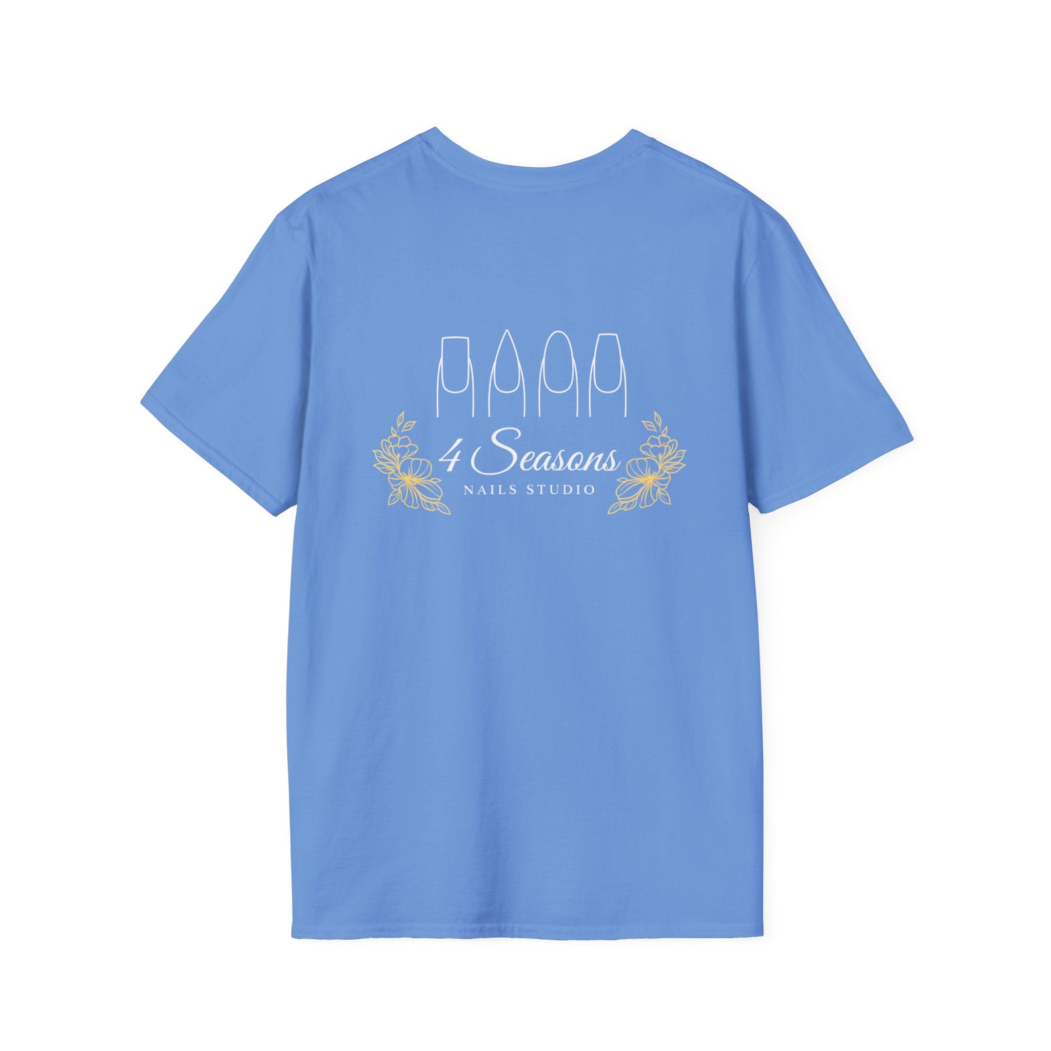 4 Seasons Nails Studio T-Shirt — Nail Tech Logo Tee (Front & Back)