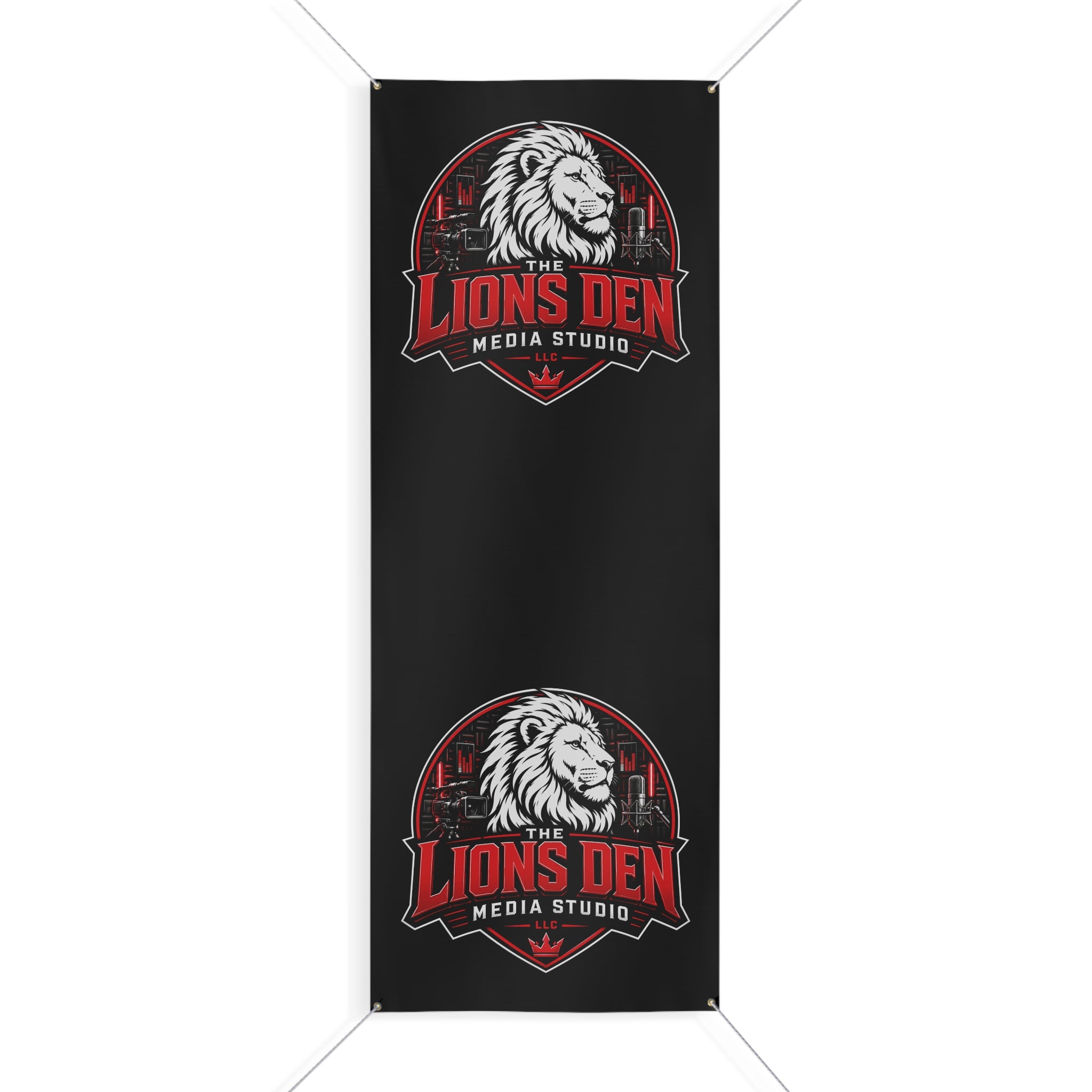 The Lions Den Media Studio Matte Banner