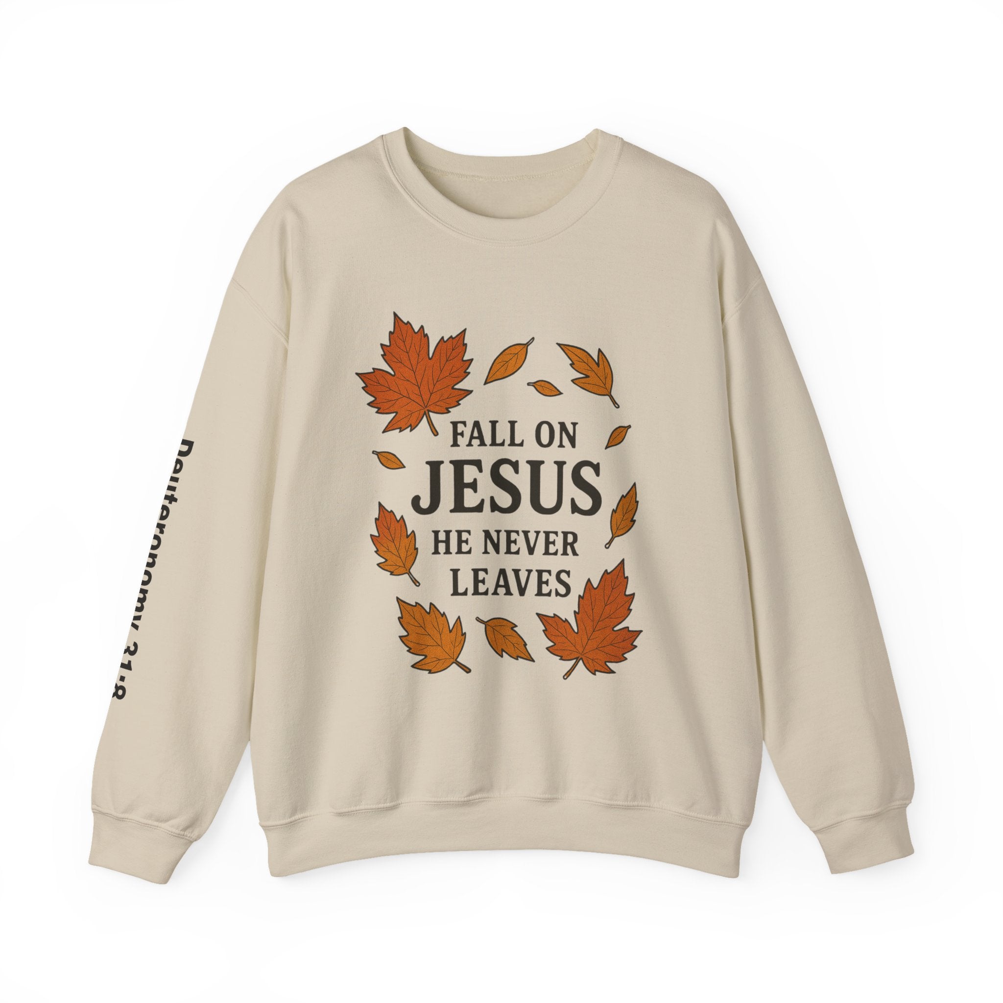 Fall on Jesus Sweatshirt, Unisex Crewneck, Inspirational Apparel, Christian Gift, Autumn Fashion, Cozy Layering
