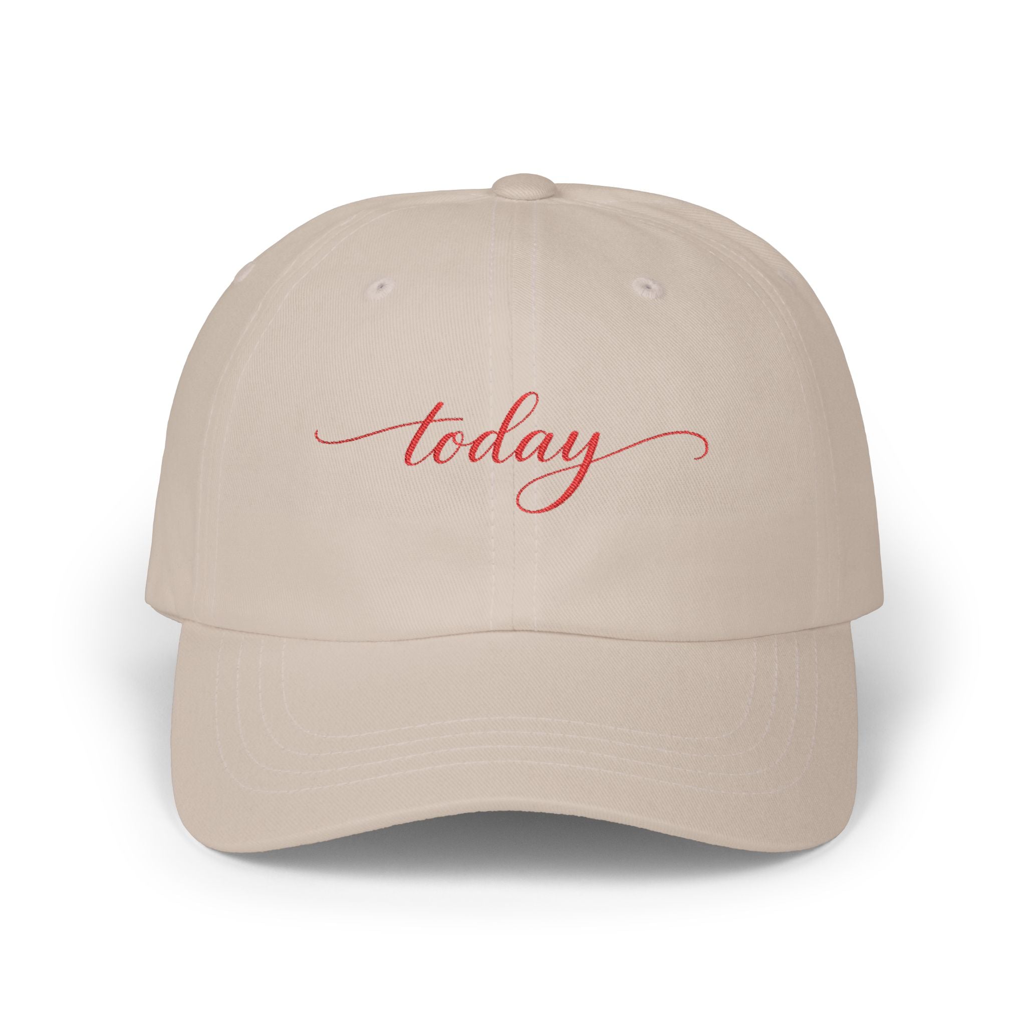 'Today' Script Dad Cap — Minimalist Embroidered Baseball Hat