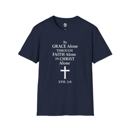 Faith-Inspired Unisex Softstyle T-Shirt - By Grace Alone Through Faith Alone in Christ Alone