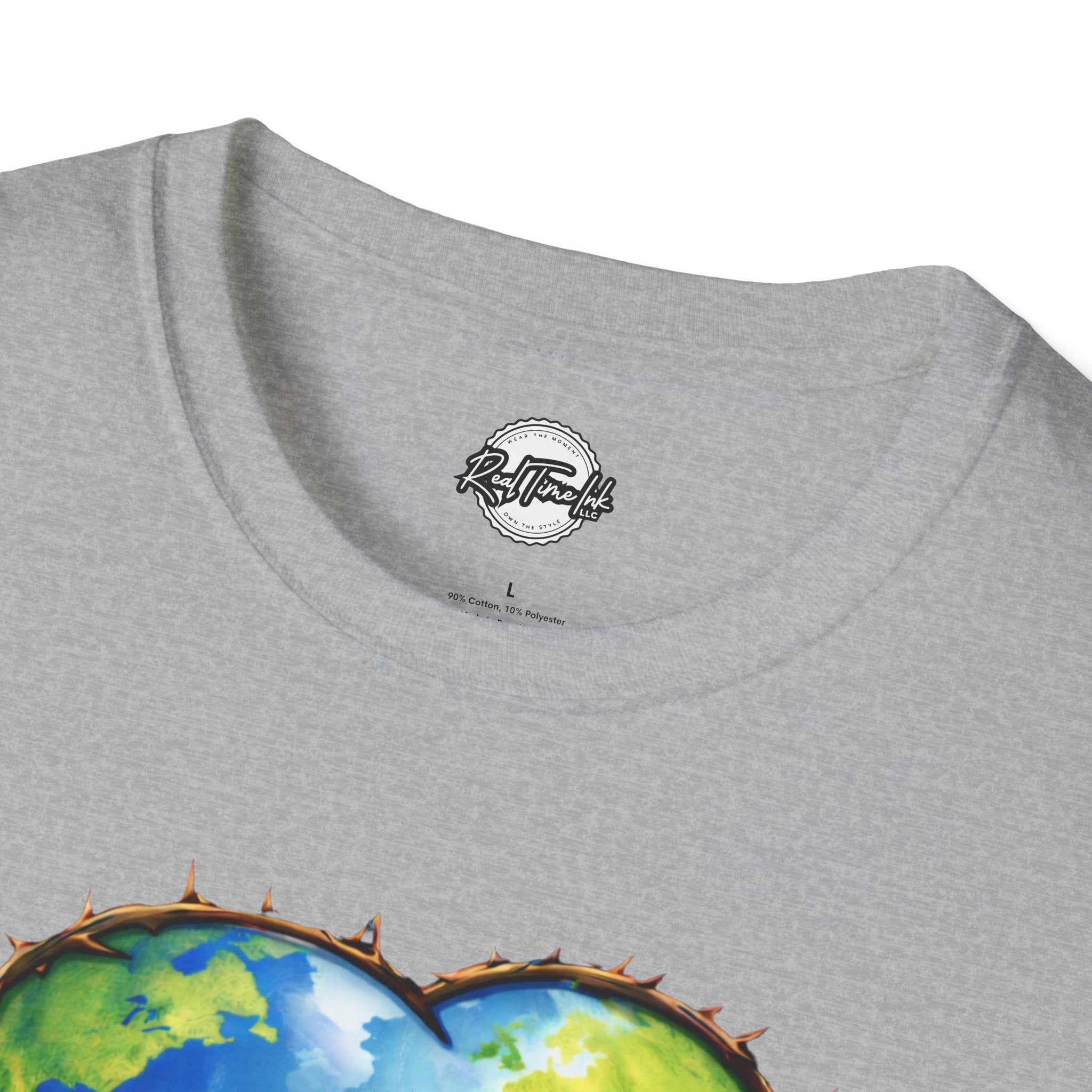 John 3:16 Heart Globe Christian T-Shirt — "For God so loved the world" Faith Tee