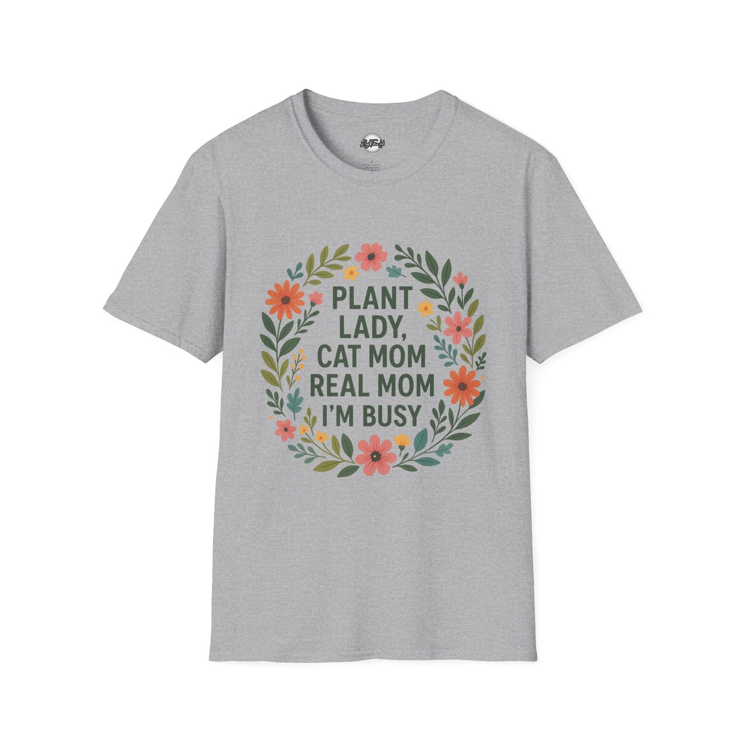 Plant Lady Cat Mom T-Shirt - Unisex Softstyle Tee for Nature Lovers