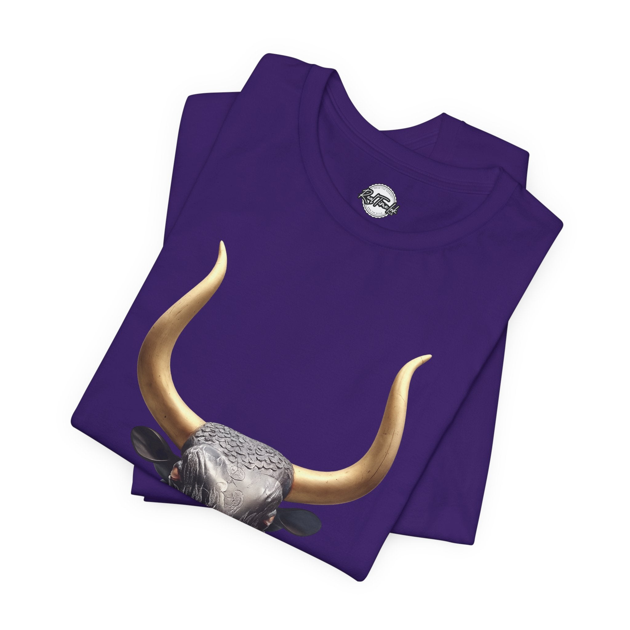 Golden Horn Bull Tee — Graphic Animal Head T-Shirt