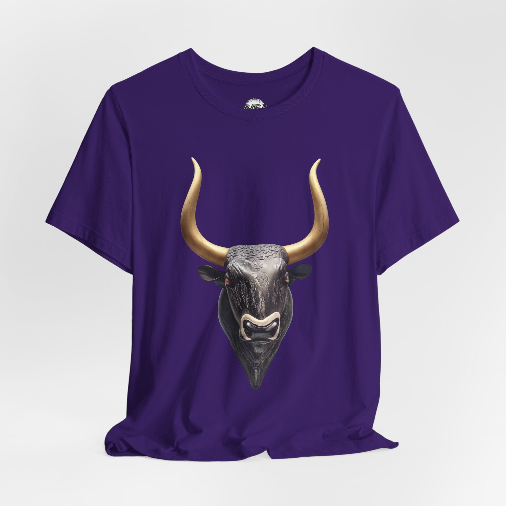 Golden Horn Bull Tee — Graphic Animal Head T-Shirt