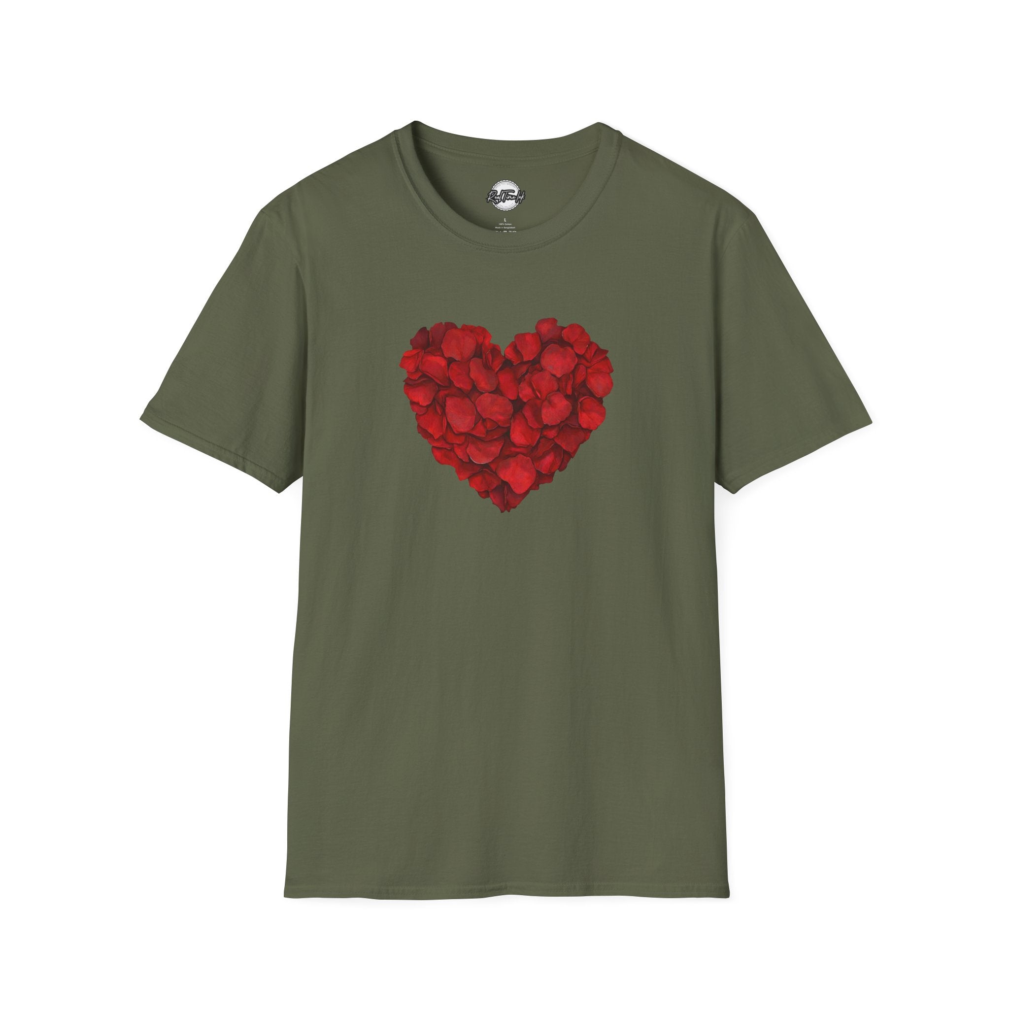 Rose Petal Heart T-Shirt — Romantic Valentine's Day Tee