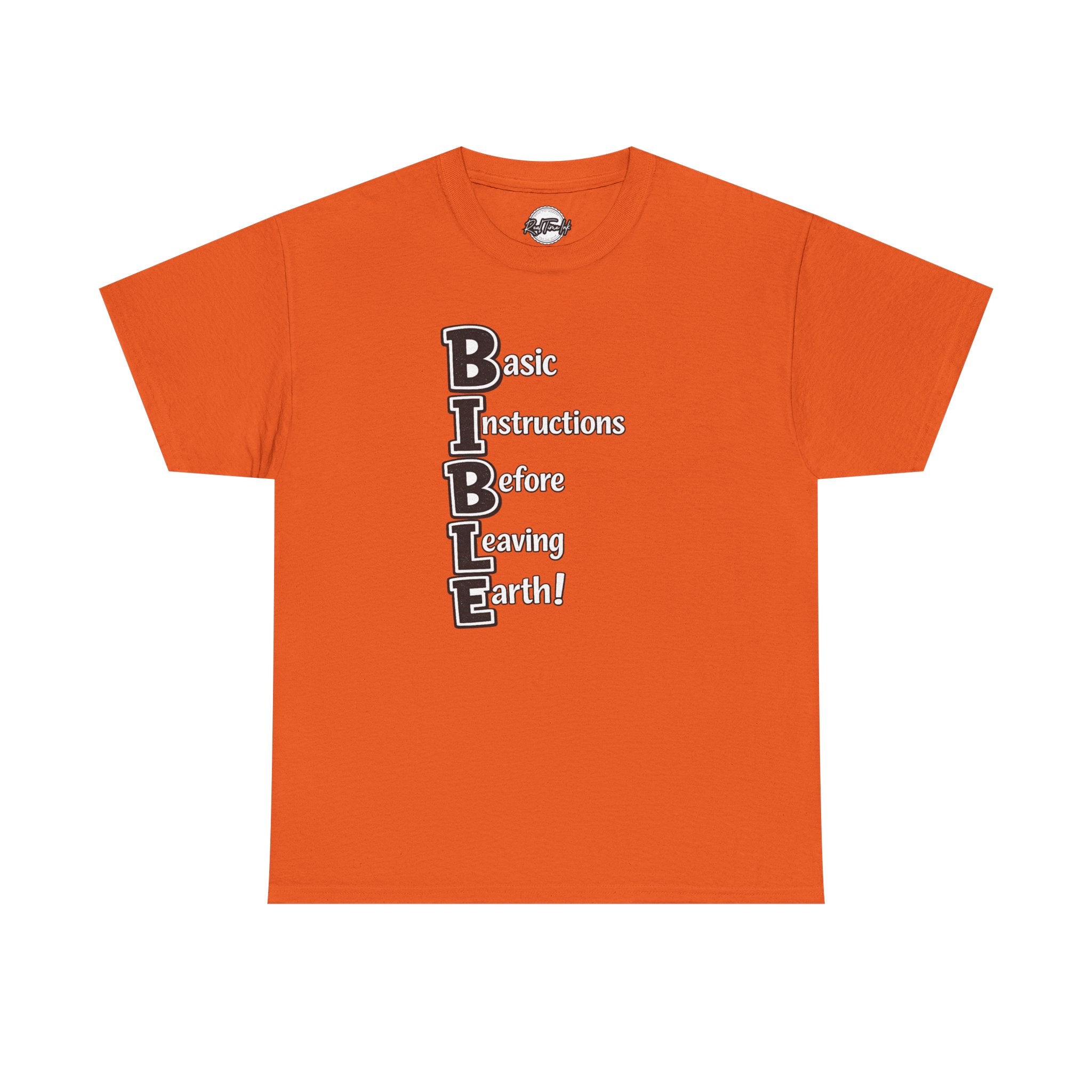 Bible Abbreviation Tee — "Basic Instructions Before Leaving Earth" Christian T-Shirt