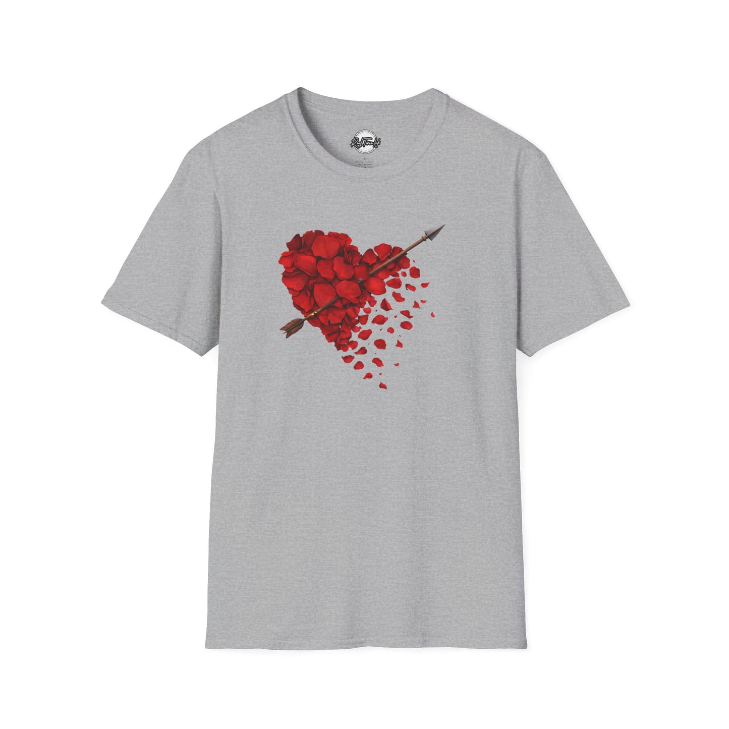 Rose Petal Heart T-Shirt — Arrow-Pierced Romantic Valentine Tee