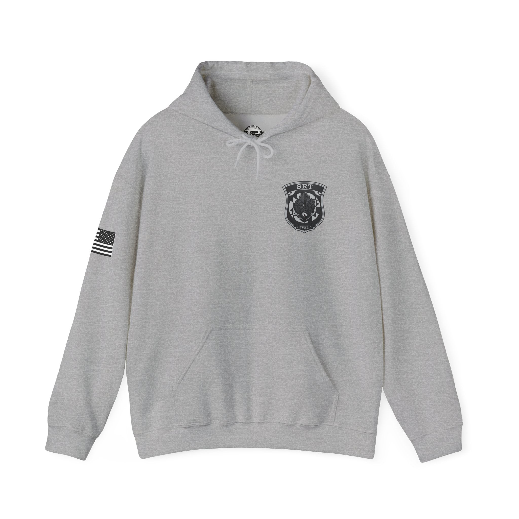 SRT Hoodie 2 — Tactical Badge & Flag Hooded Sweatshirt