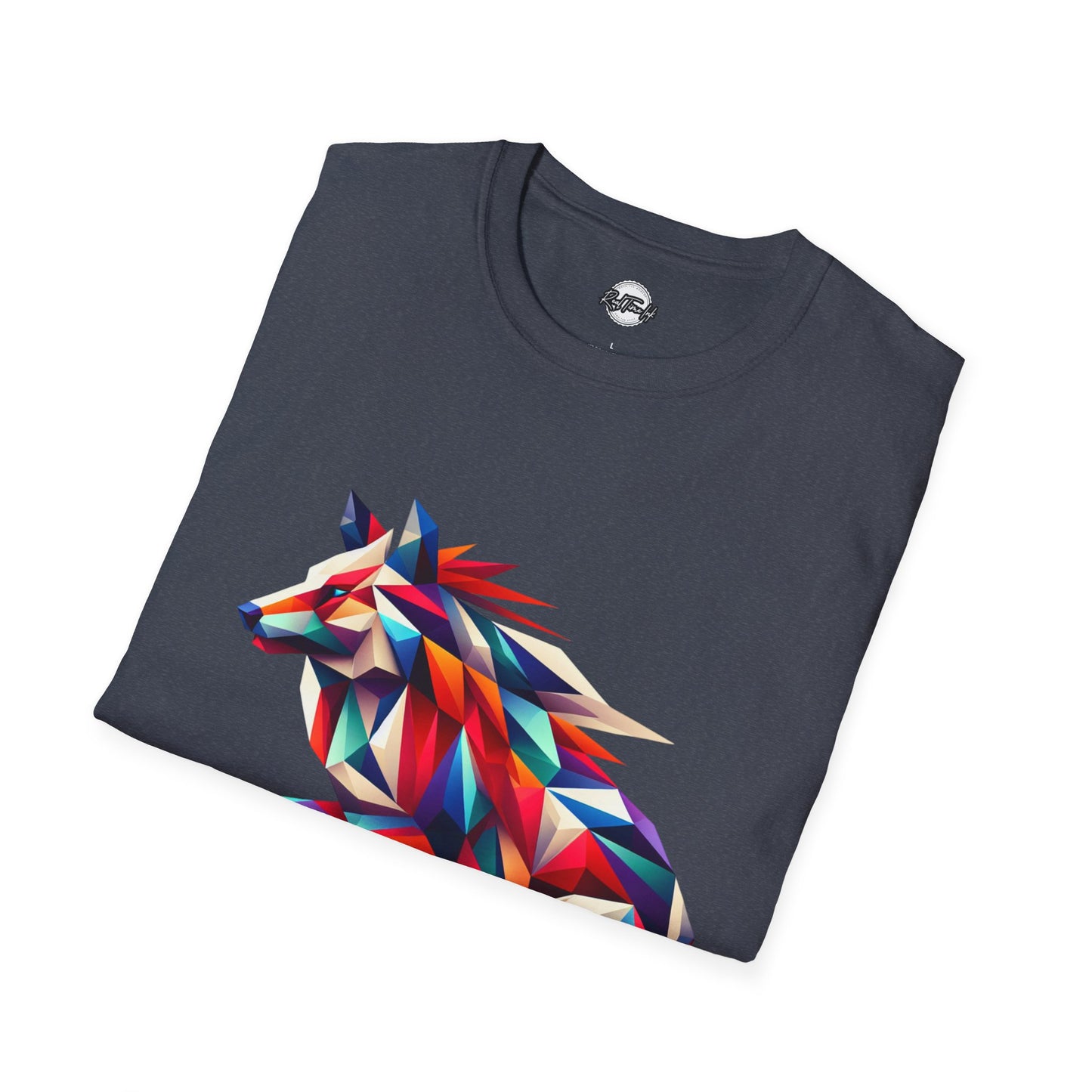 Colorful Geometric Wolf T-Shirt | Unisex Softstyle Tee
