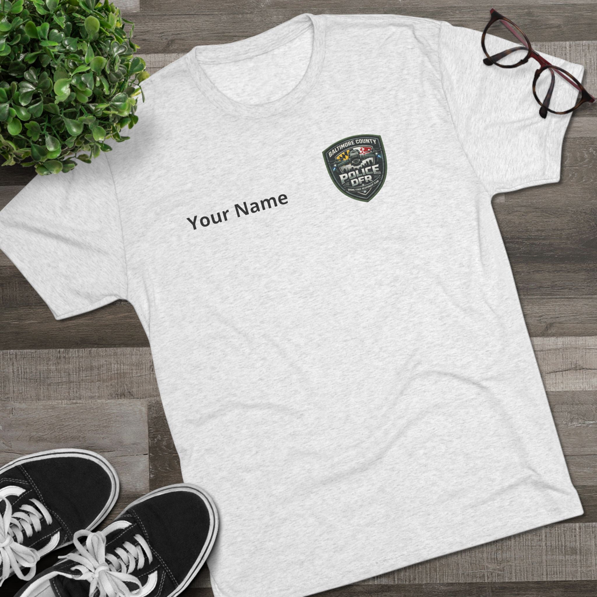 Baltimore County Police Badge Tee — DFR Honor Squad Short-Sleeve Shirt