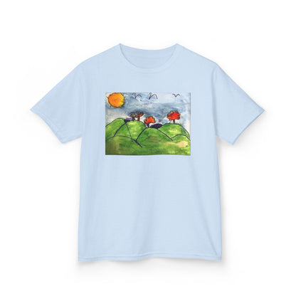 Children's Nature Art Tee - Colorful Landscape Design for Kids