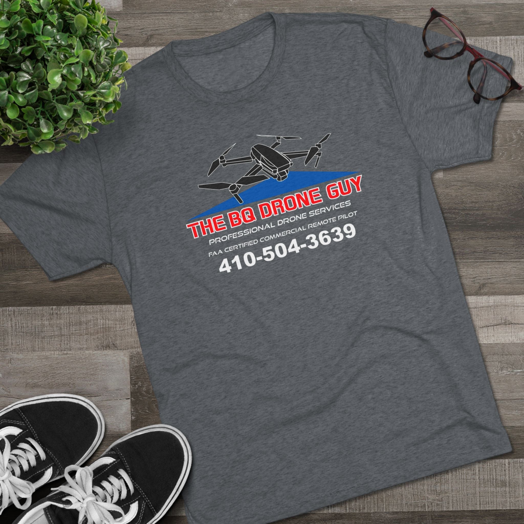 The BQ Drone guy Drone Service T‑Shirt — “The BG Drone Guy” Logo & Phone Number