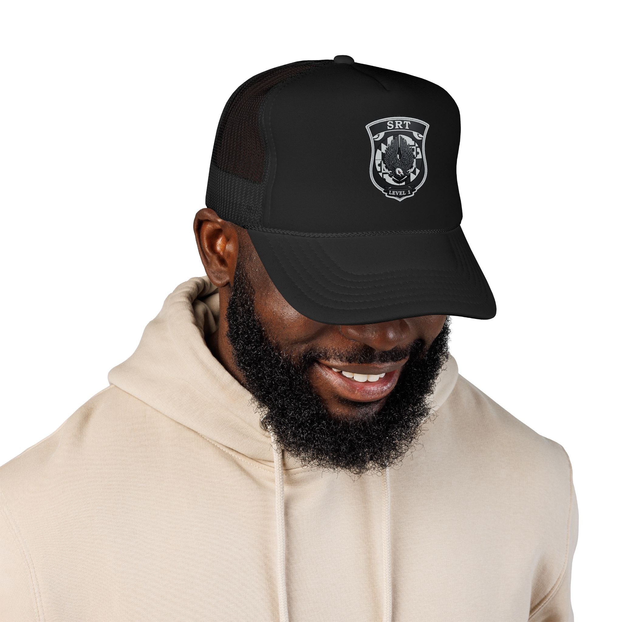 SRT Tactical Patch Trucker Hat — Military Style Foam Mesh Cap