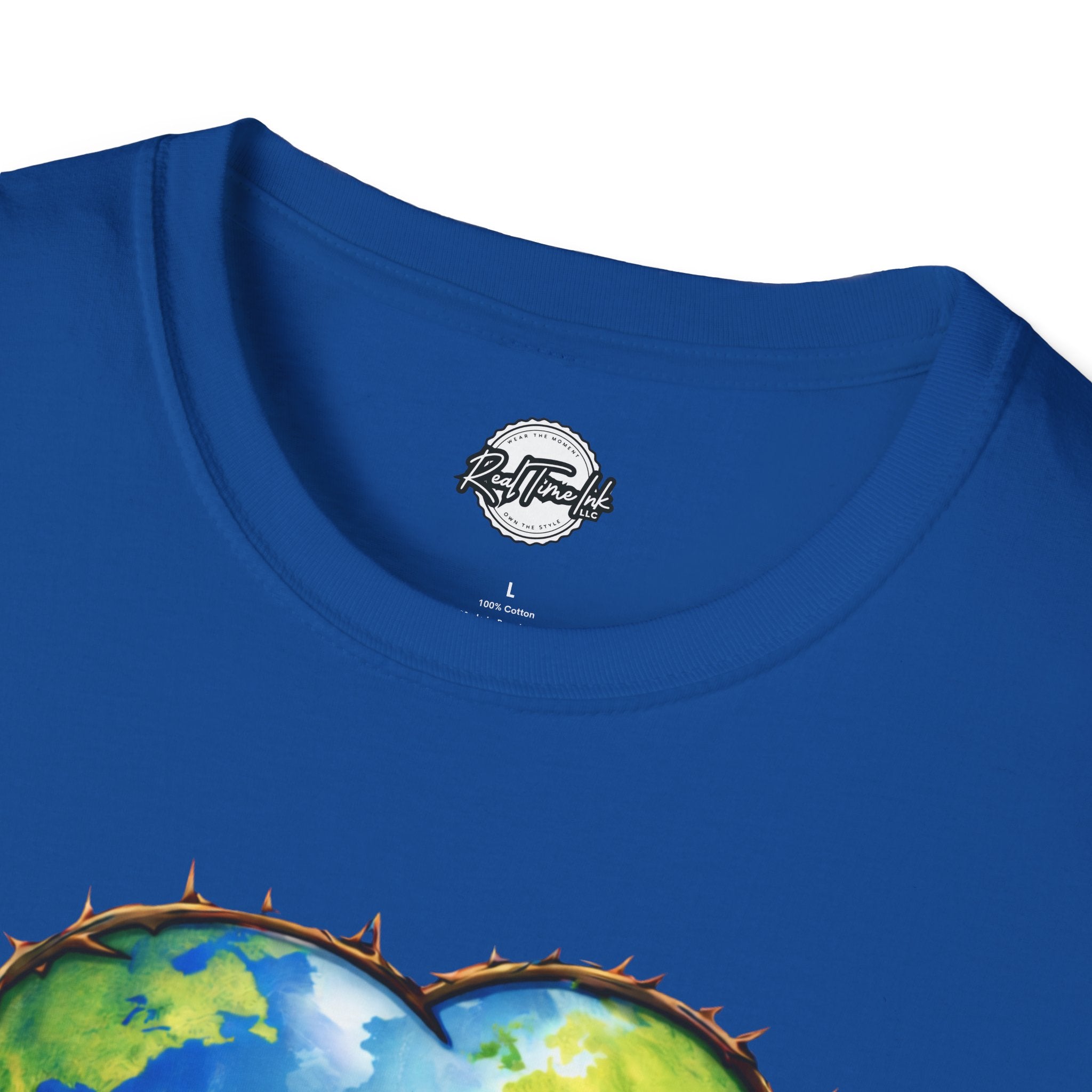 John 3:16 Heart Globe Christian T-Shirt — "For God so loved the world" Faith Tee