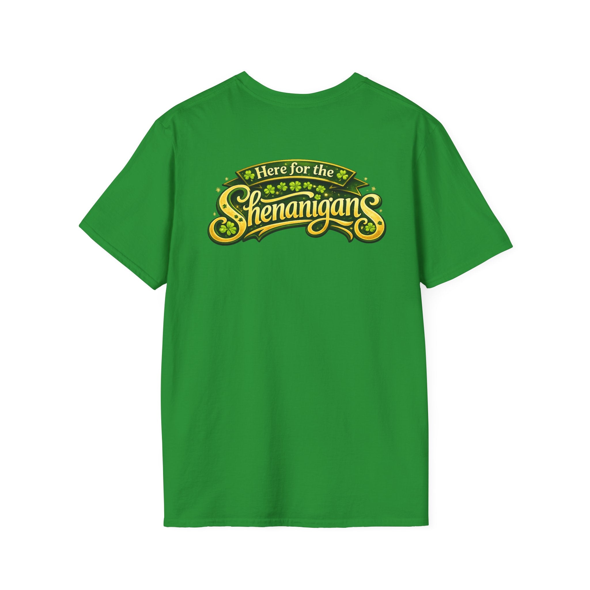 Shamrock 'Here for the Shenanigans' St. Patrick's Day T-Shirt