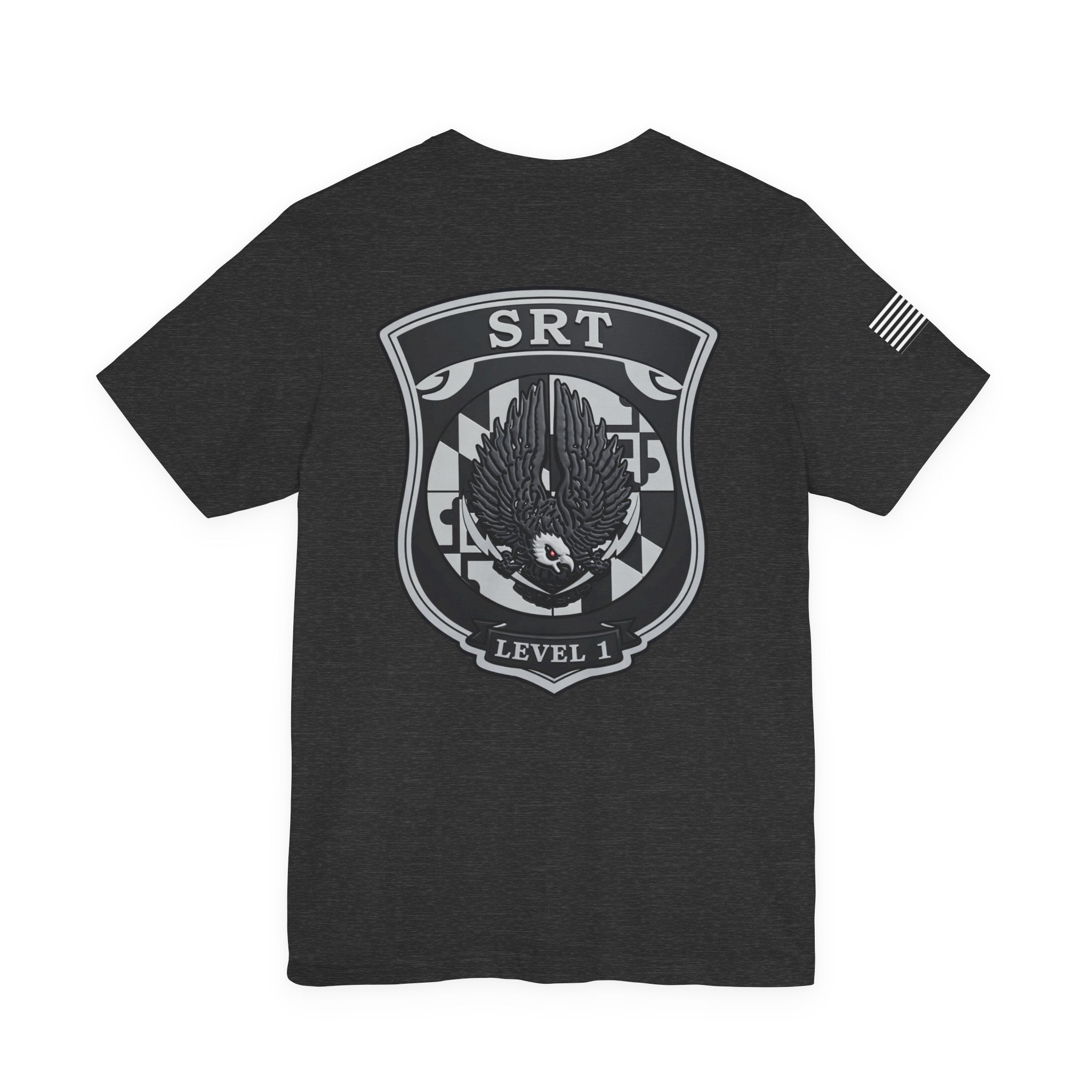Police SRT Level 1 Tactical Tee — Back Shield Emblem Short Sleeve Shirt