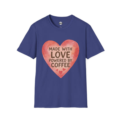 Made with Love Powered by Coffee Unisex Softstyle T-Shirt