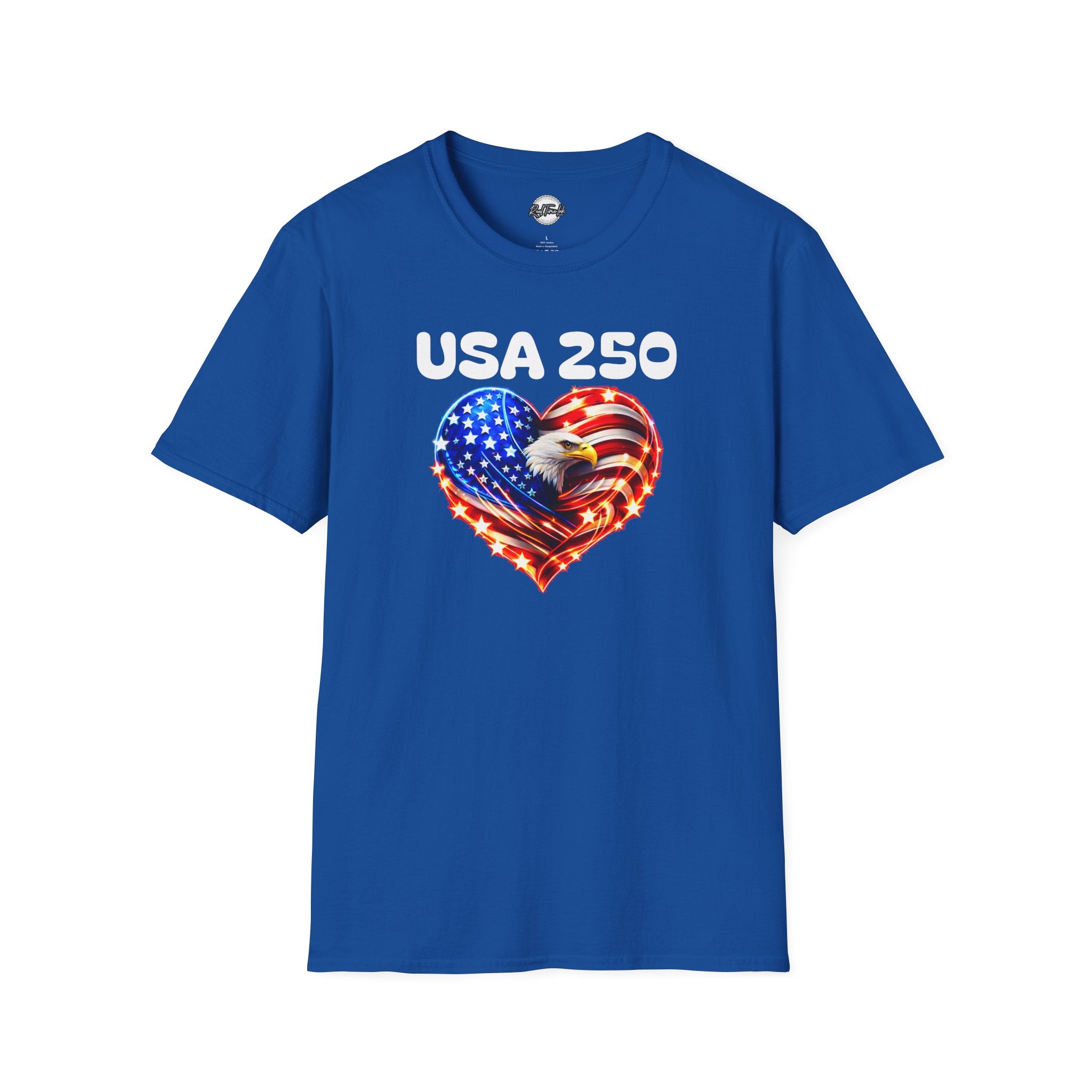 USA 250 Heart Flag T-Shirt — Patriotic American Eagle Tee for Independence Day