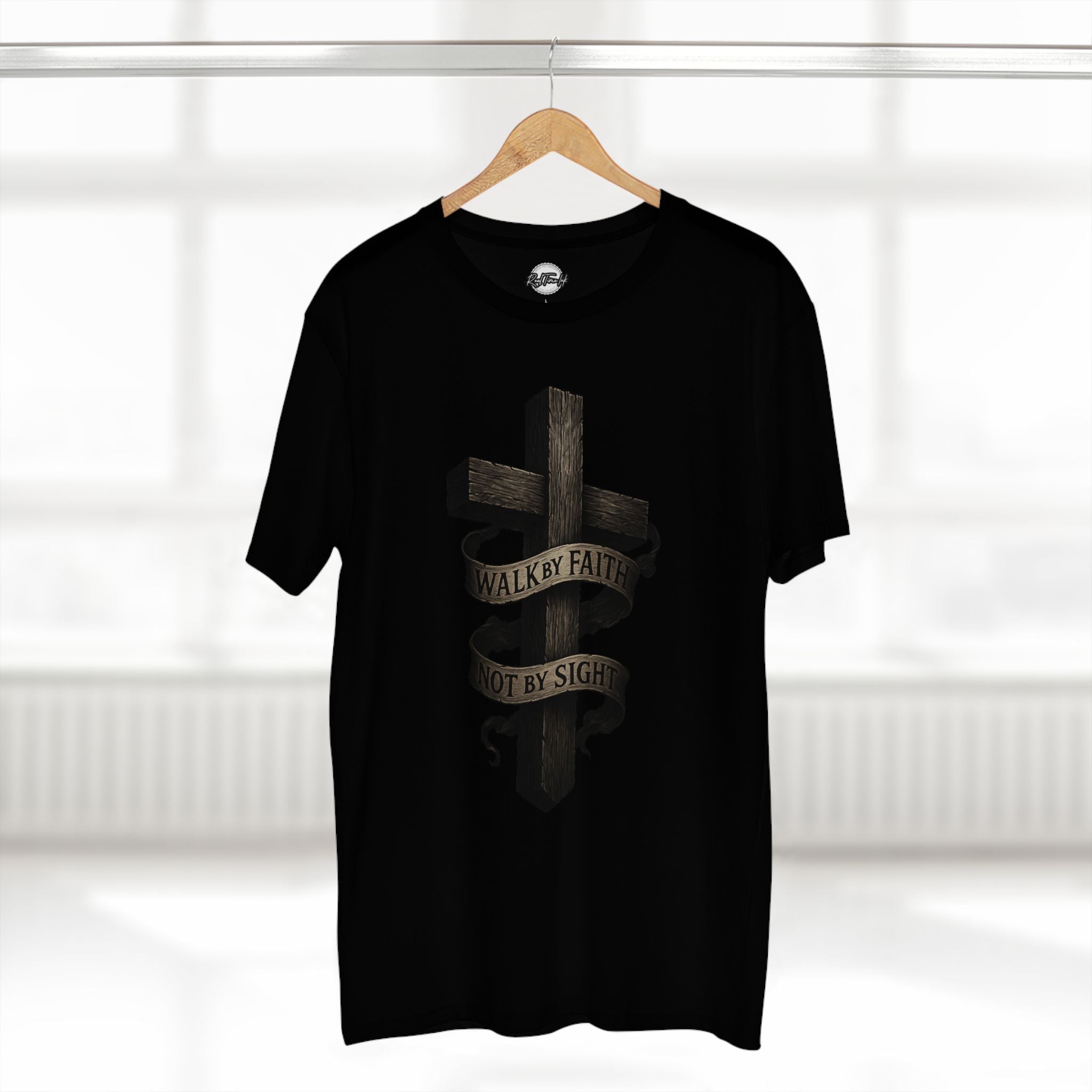 Faith Cross T-Shirt — "Walk by Faith, Not by Sight" Christian Tee