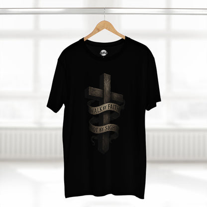 Faith Cross T-Shirt — "Walk by Faith, Not by Sight" Christian Tee