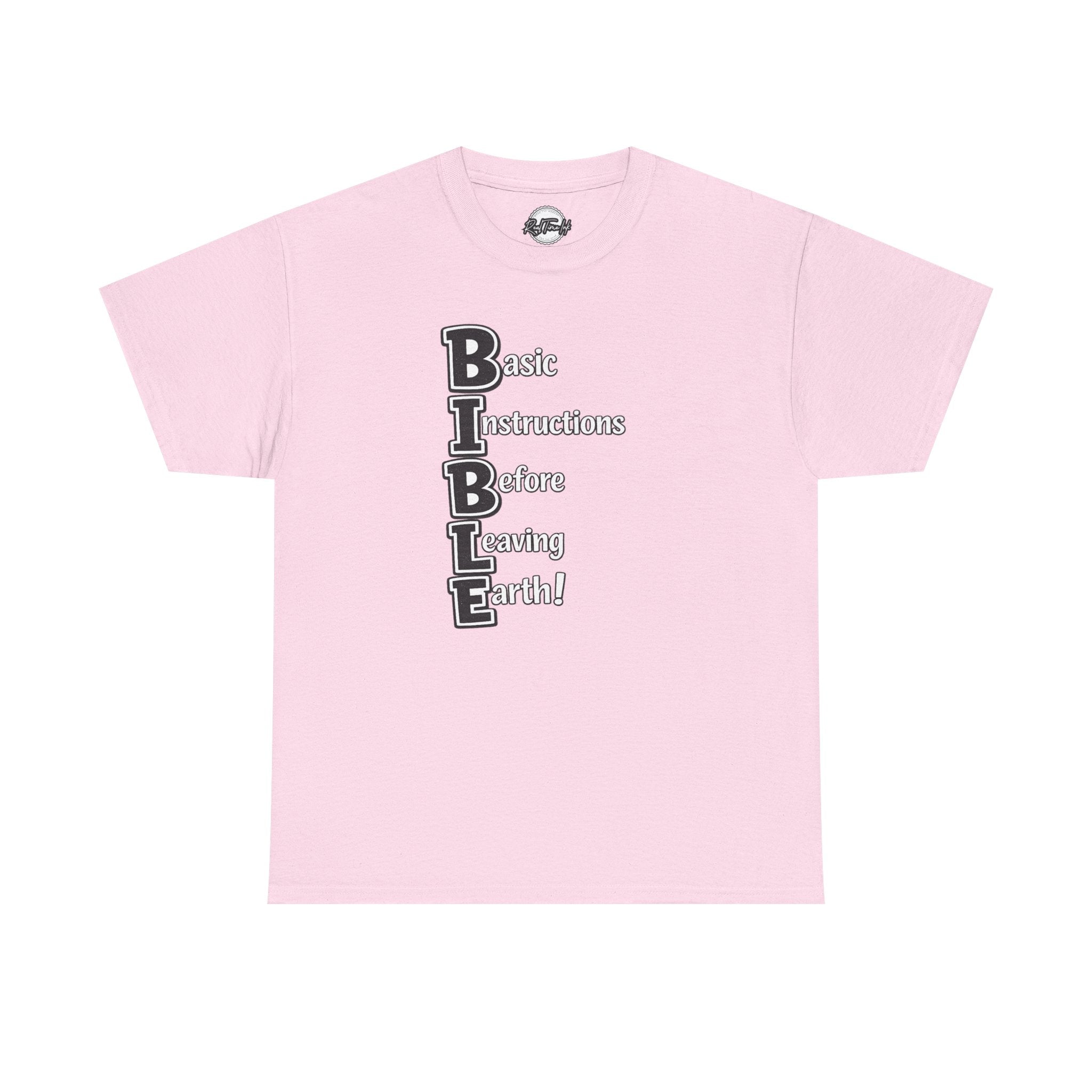 Bible Abbreviation Tee — "Basic Instructions Before Leaving Earth" Christian T-Shirt