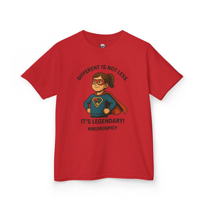 Kids Autism Superhero Tee - 'Different is Not Less, It's Legendary!'