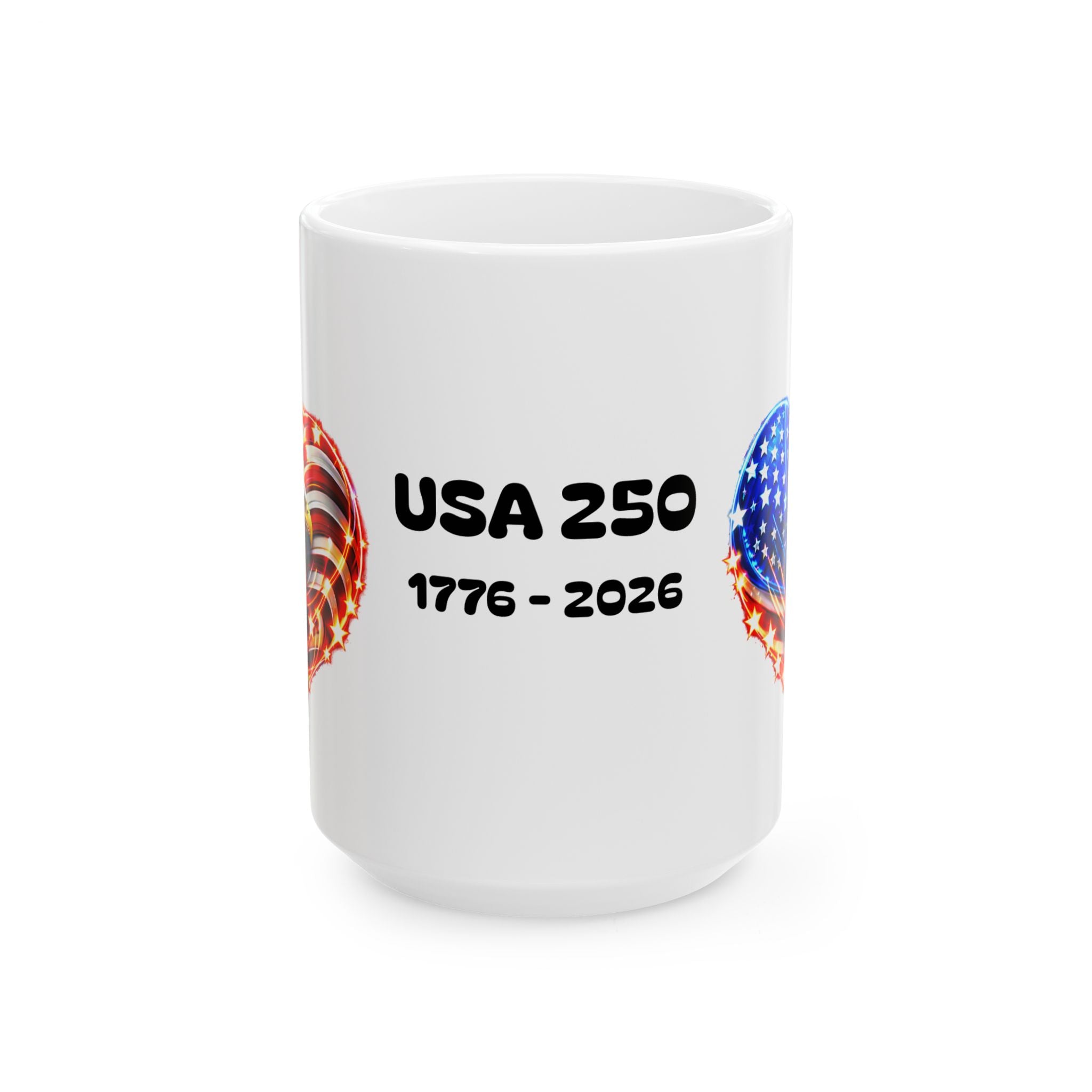 USA 250 Commemorative Ceramic Mug (1776–2026) — Patriotic 11oz & 15oz Coffee Cup