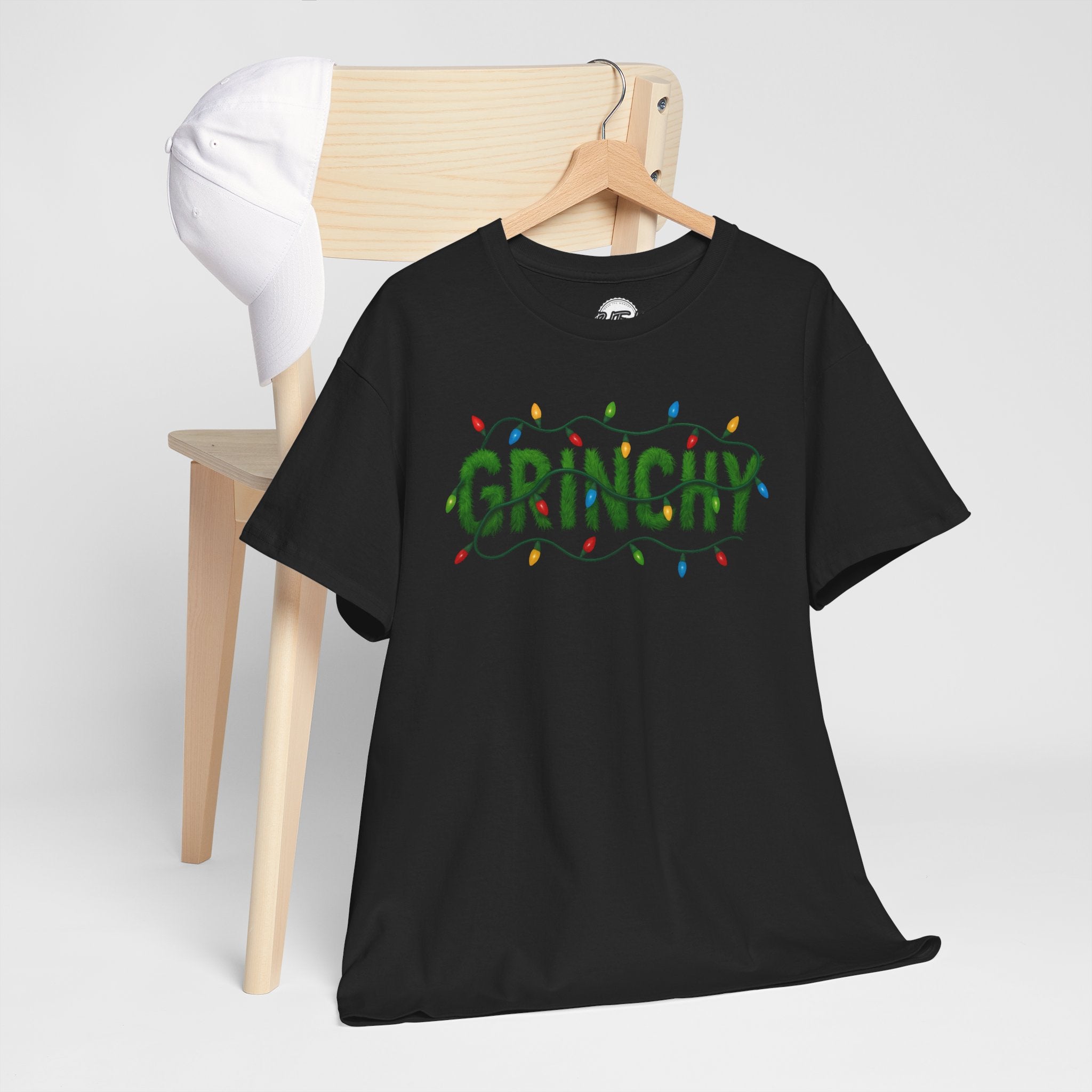 Grinchy Christmas Tee — Festive Lights Holiday Shirt