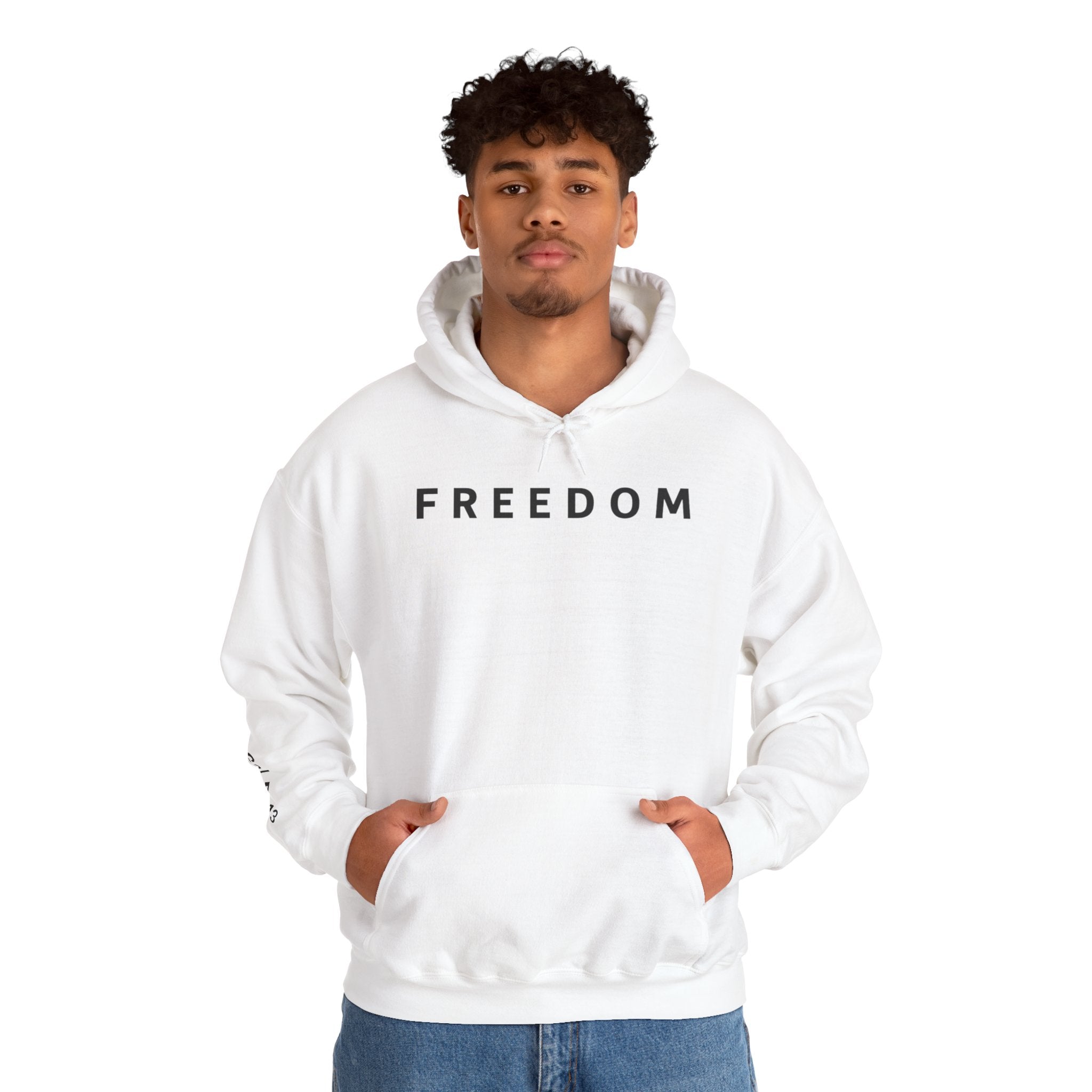 Freedom Hooded Sweatshirt, Cozy Sweatshirt, Religious Apparel, Inspirational Gift, Casual Outfit, Unisex Hoodie