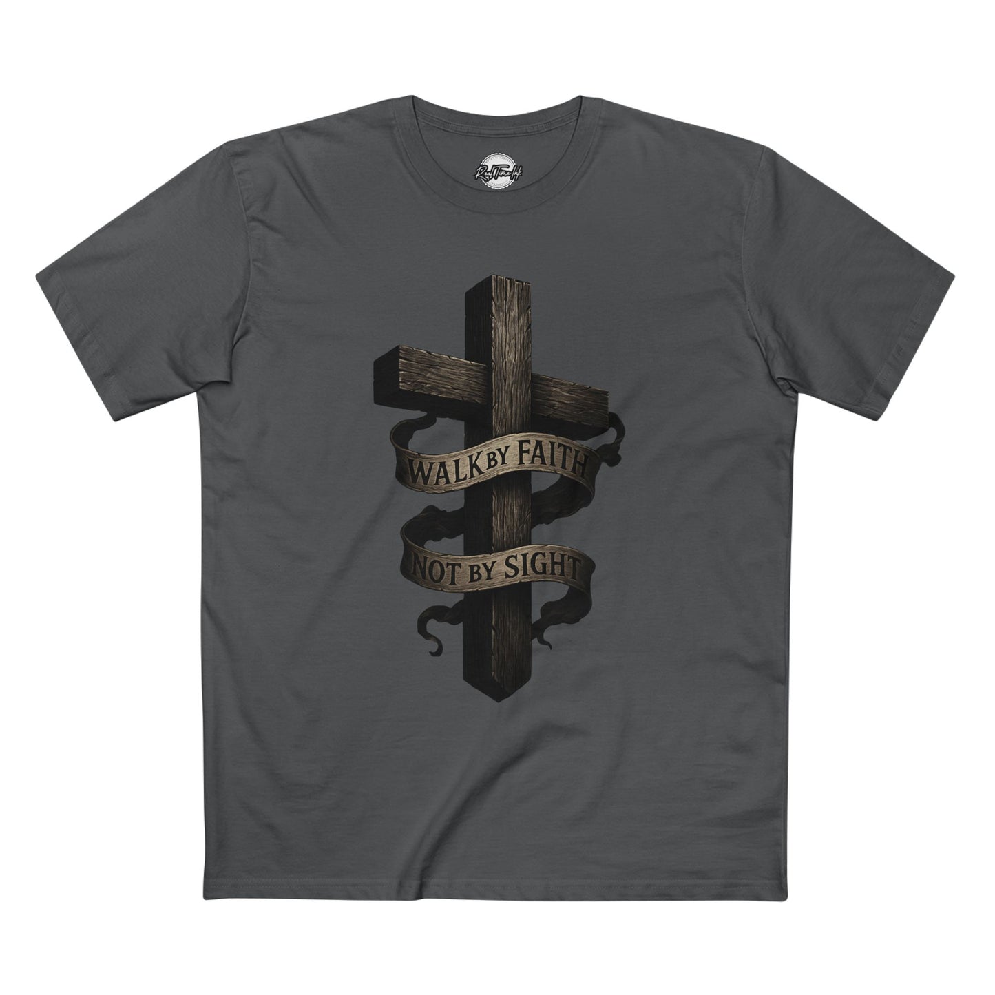 Faith Cross T-Shirt — "Walk by Faith, Not by Sight" Christian Tee