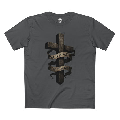 Faith Cross T-Shirt — "Walk by Faith, Not by Sight" Christian Tee