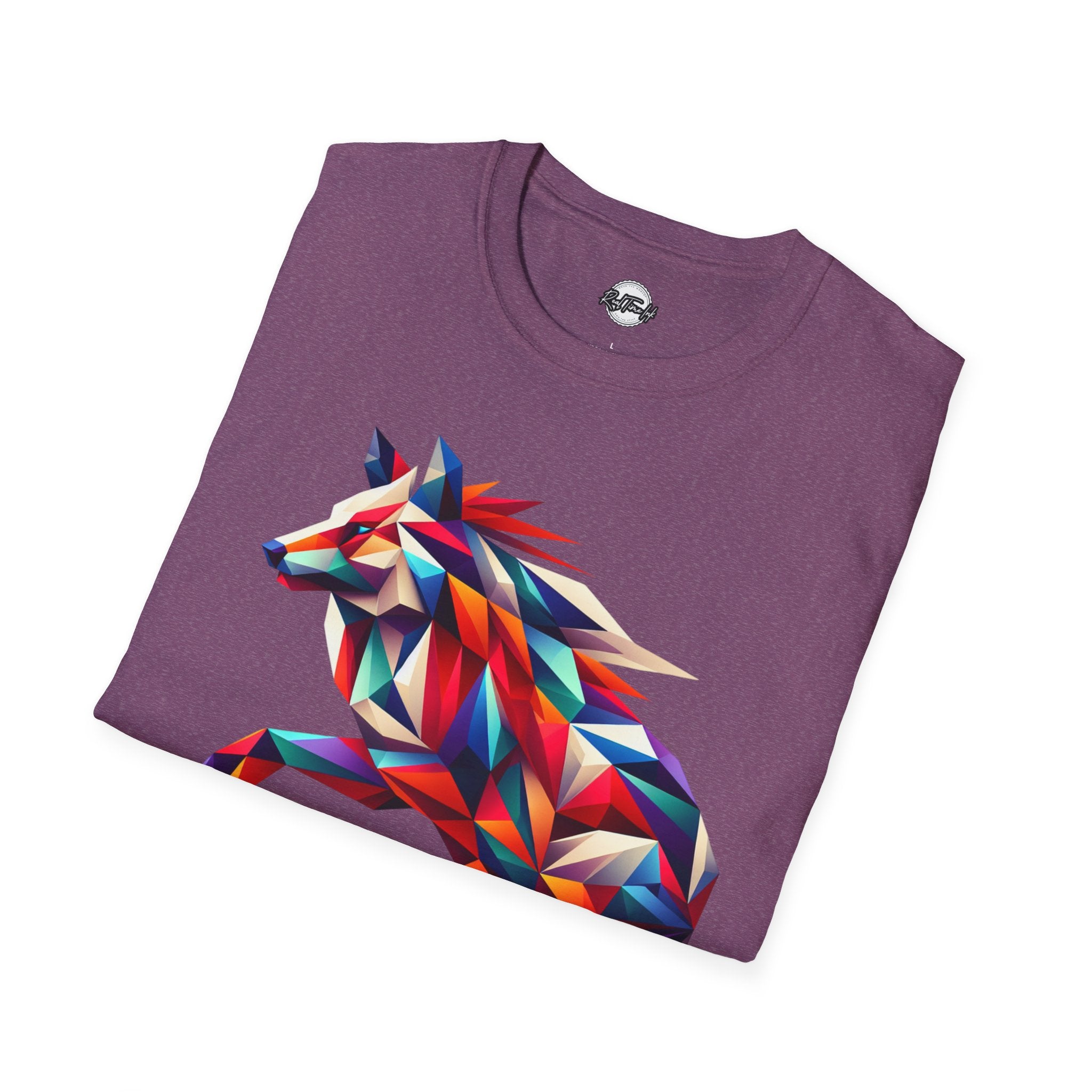 Colorful Geometric Wolf T-Shirt | Unisex Softstyle Tee