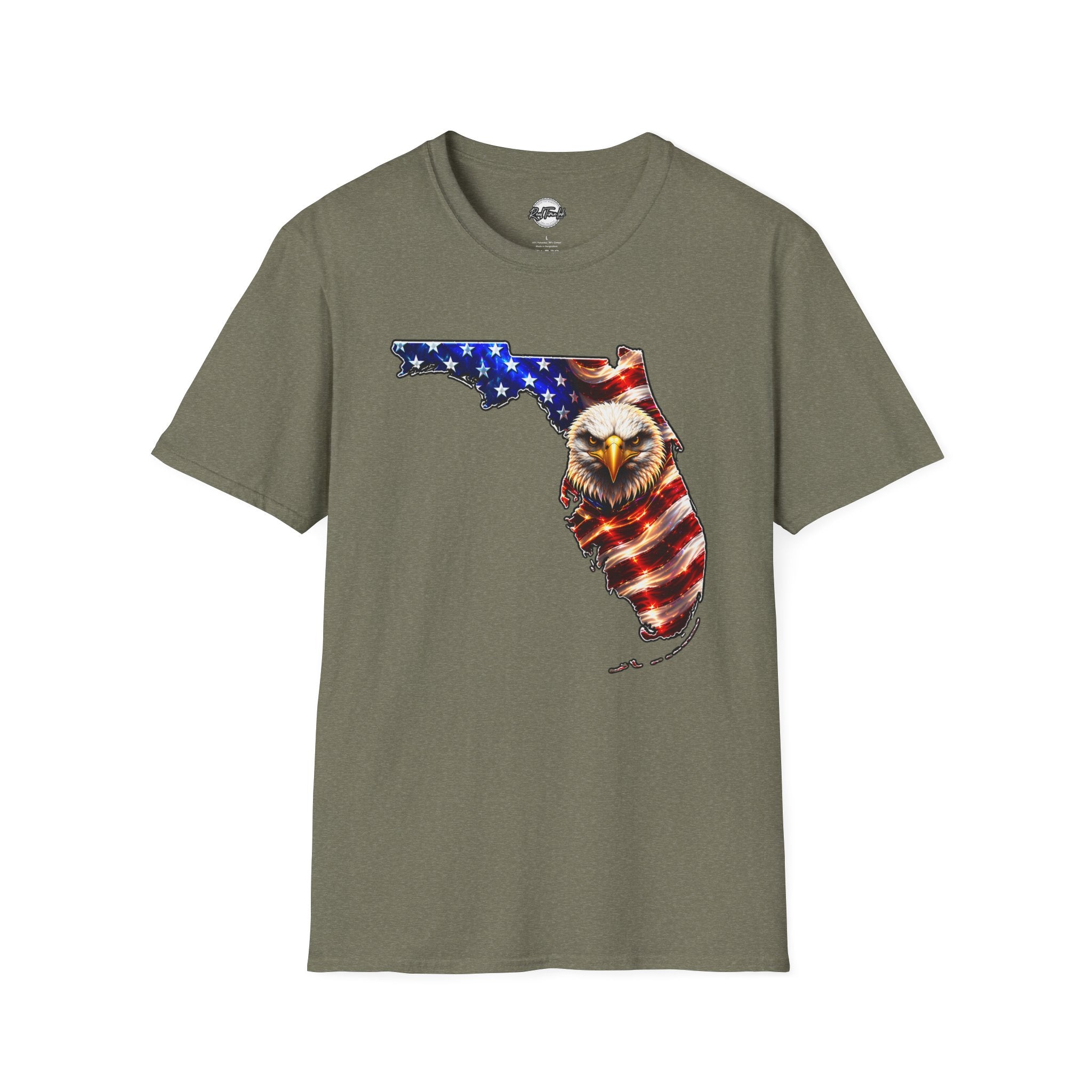 Florida Flag Eagle T-Shirt — American Flag State Outline Tee