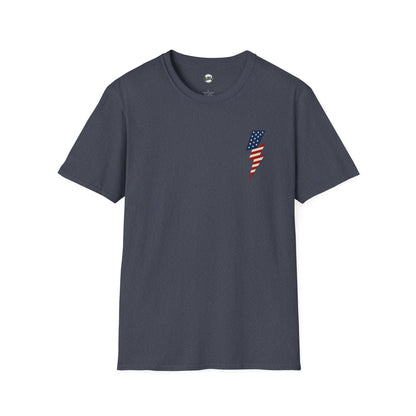 Patriotic Lightning Bolt T-Shirt, American Flag Tee, Unisex Casual Wear, Gifts for Independence Day, Fourth of July Apparel, Summer Style