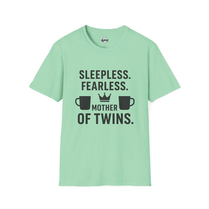 Sleepless Fearless Mother of Twins Unisex Softstyle T-Shirt
