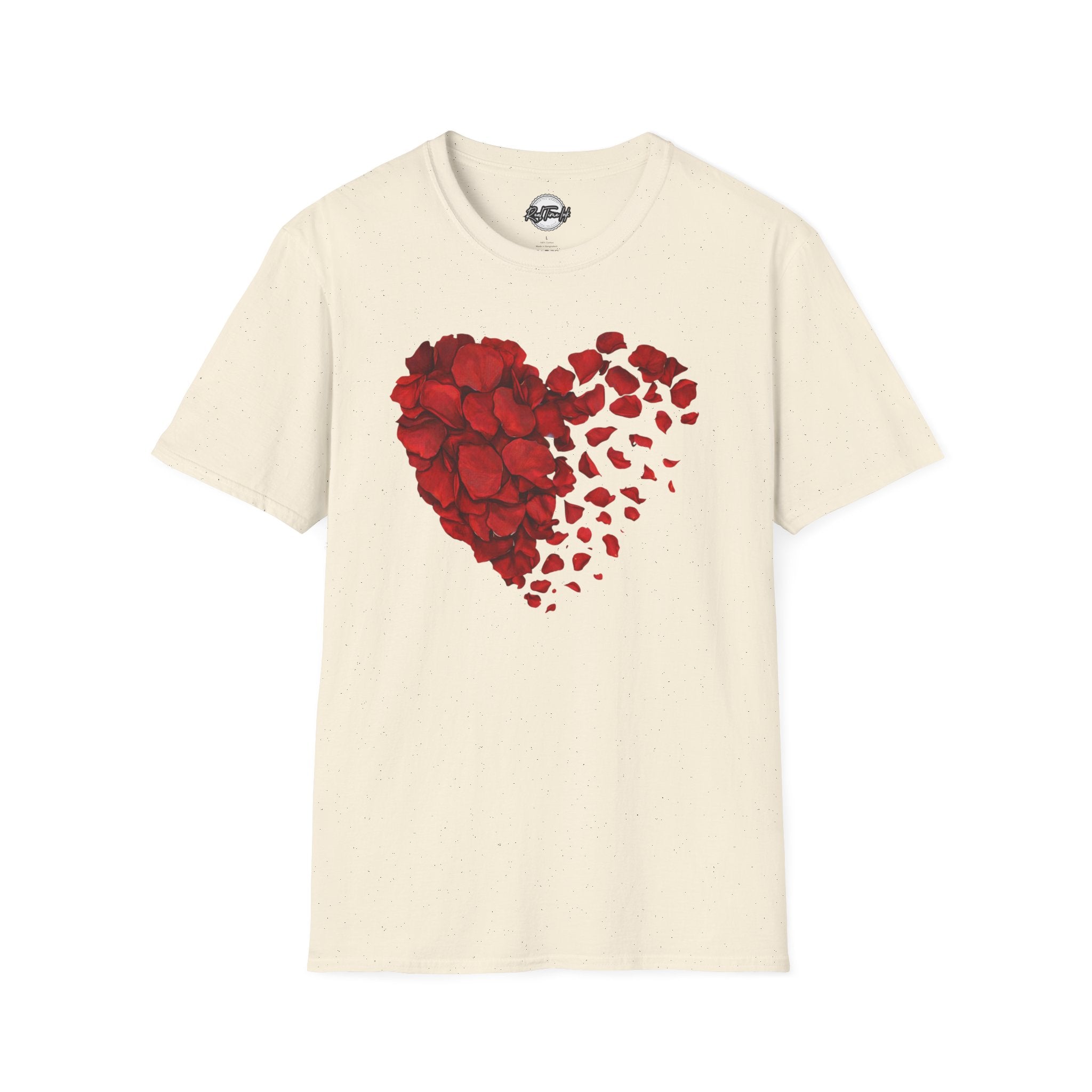 Disintegrating Rose Petal Heart T-Shirt — Floral Heart Design