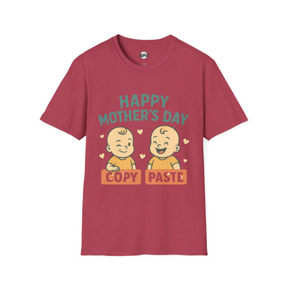 Happy Mother's Day Unisex Softstyle T-Shirt - Cute 'Copy Paste' Design for Moms