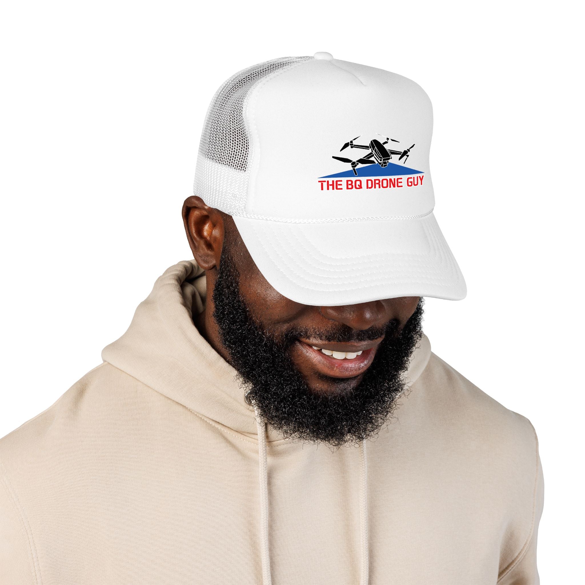 The BQ Drone Guy Foam Trucker Hat - 'The BQ Drone Guy' Embroidered Pilot Cap