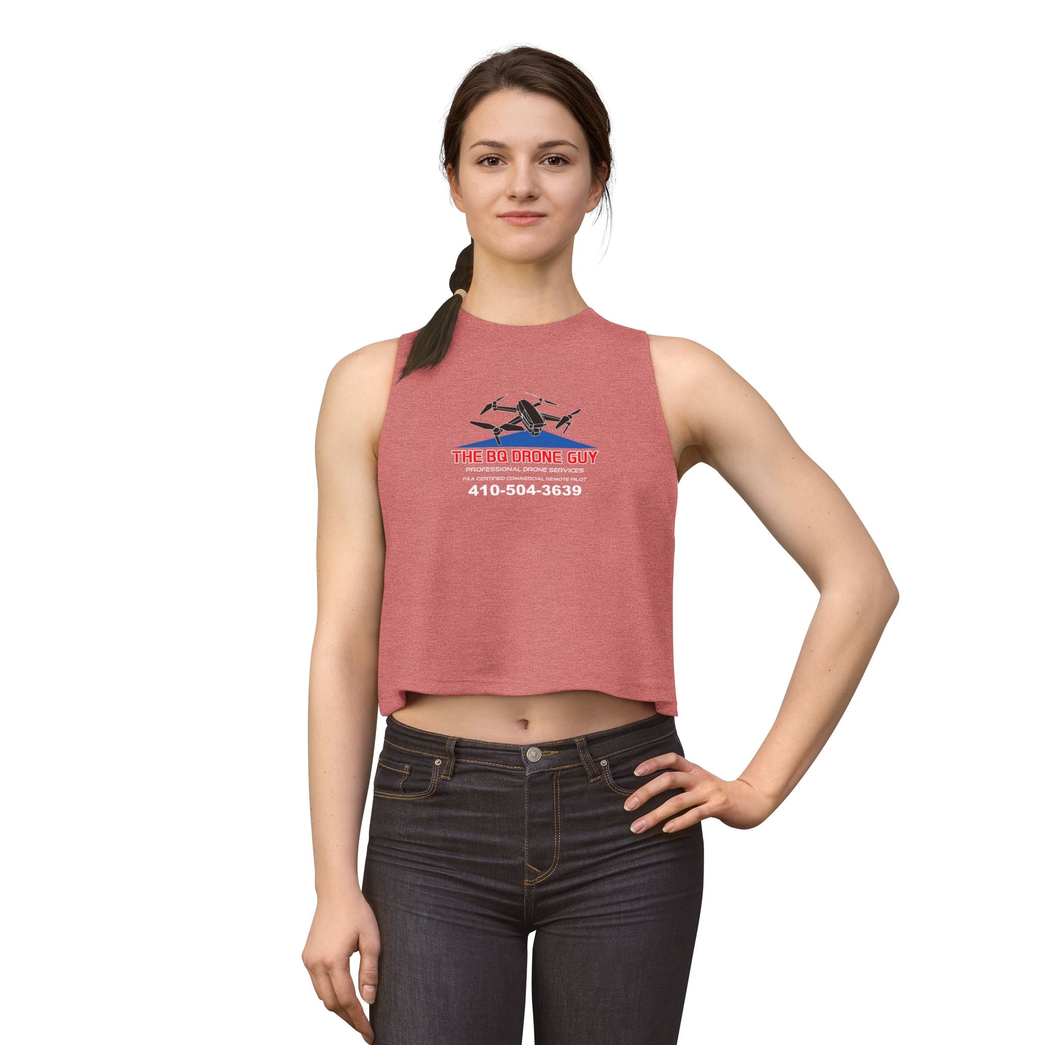 The BQ Drone Guy Graphic Sleeveless Tank crop top