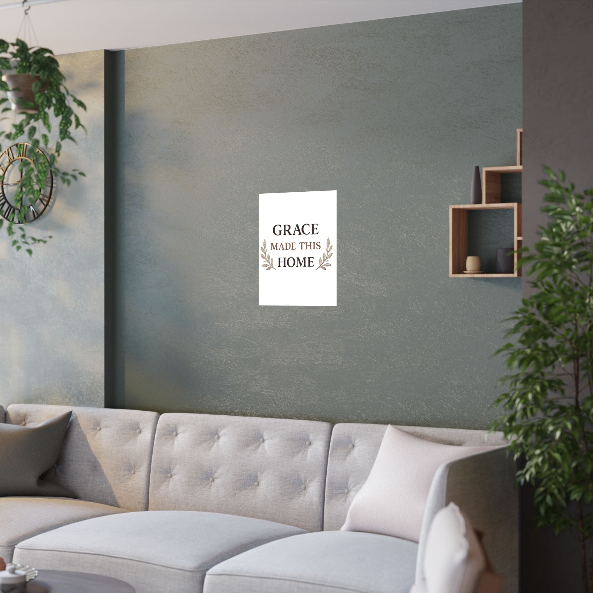 Grace Made This Home Satin Poster — Inspirational Faith Wall Art