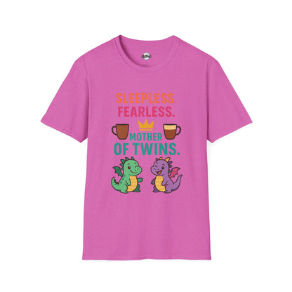 Mother of Twins T-Shirt - Sleepless & Fearless Unisex Tee