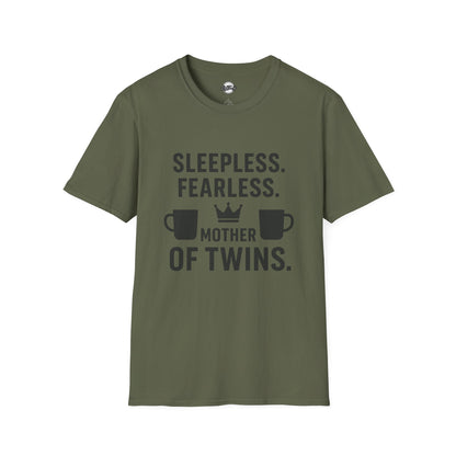 Sleepless Fearless Mother of Twins Unisex Softstyle T-Shirt