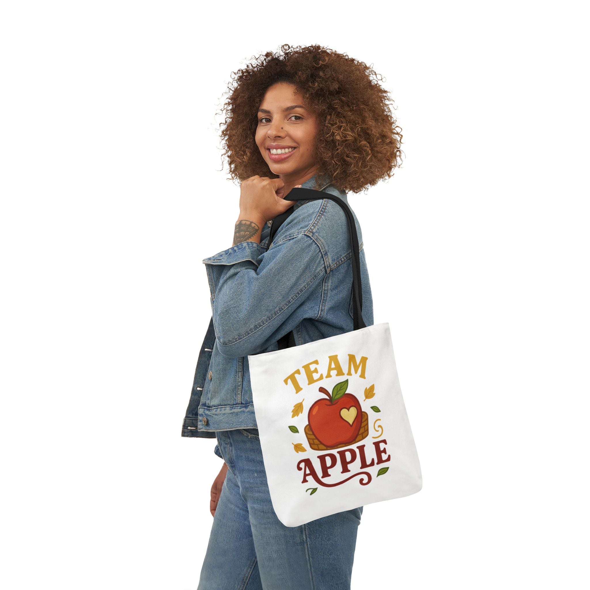 Team Apple Tote Bag | Fun Canvas Bag for Teachers, Students, Fall Events, Eco-Friendly Gift, Apple Lovers